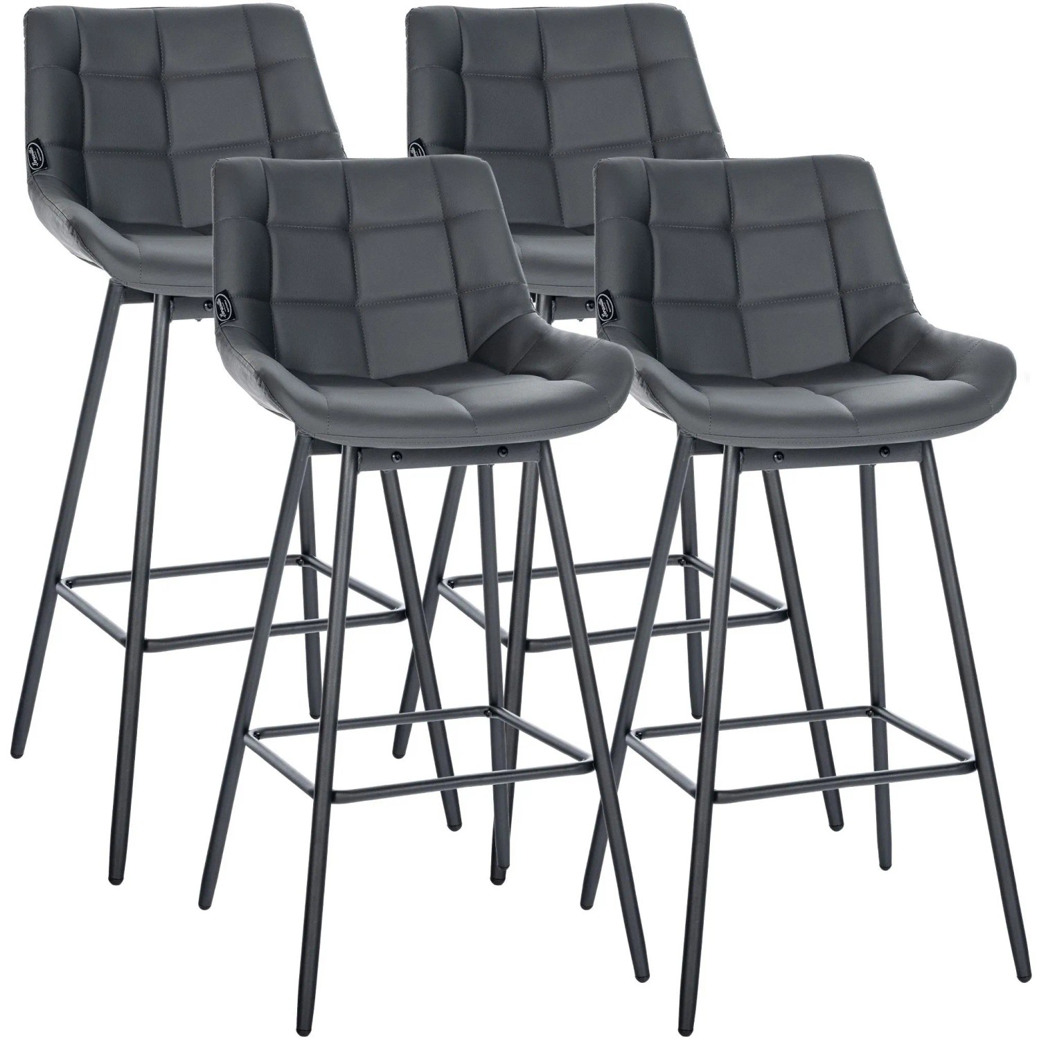 CLP 4er Set Barhocker Weston Schwenkbar Grau/Kunstleder