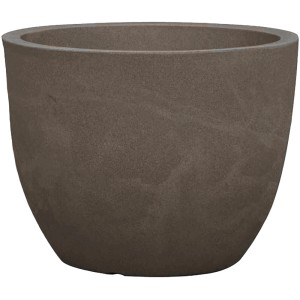 Siena Garden Pflanzgefäß Bristol, taupe, Ø 40 cm. Blumentopf in Steinoptik für Garten und Terrasse.