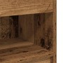 Detailansicht: Nachttisch in Altholz-Optik mit Schublade, Teil des 2er-Sets.