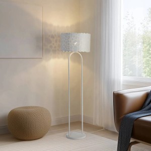 Lindby Stehlampe Aralena 10025865 Modern in Weiß aus Metall 1-flammig E27 Wohnzimmerleuchte
