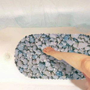 Relaxdays Badewannenmatte PVC Grau Steinoptik Rutschfest 68 cm x 36 cm x 0,5 cm 0,49 kg