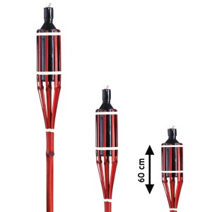 Bambusfackel Mahagoni, 60 cm hoch, für stimmungsvolle Gartendekoration.