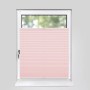 Rosa Plissee 100x210 cm am Fenster, blickdicht, ohne Bohren mit Klemmfix montiert.