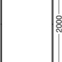 Technische Zeichnung der Ledvance Smart+ WiFi Stehleuchte, 200cm hoch, zur Veranschaulichung der Abmessungen.