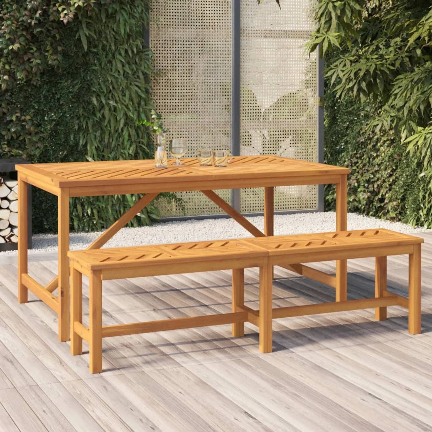 VidaXL Gartenbank 150 cm Massivholz Akazie