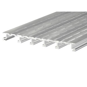 Entwässerungsrinne Proside aus Aluminium, eloxiert, für Terrassen und Hausanschlüsse.