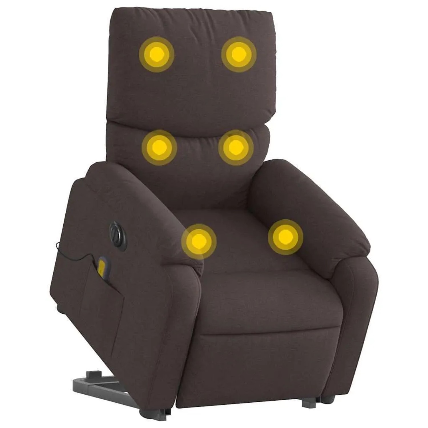 vidaXL Elektrischer Massagesessel mit Aufstehhilfe Dunkelbraun Stoff 3204865