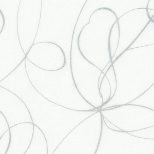 Gardinia Schiebevorhang Curling, weiß-grau, mit modernem Linienmuster für Fenstervorhänge.