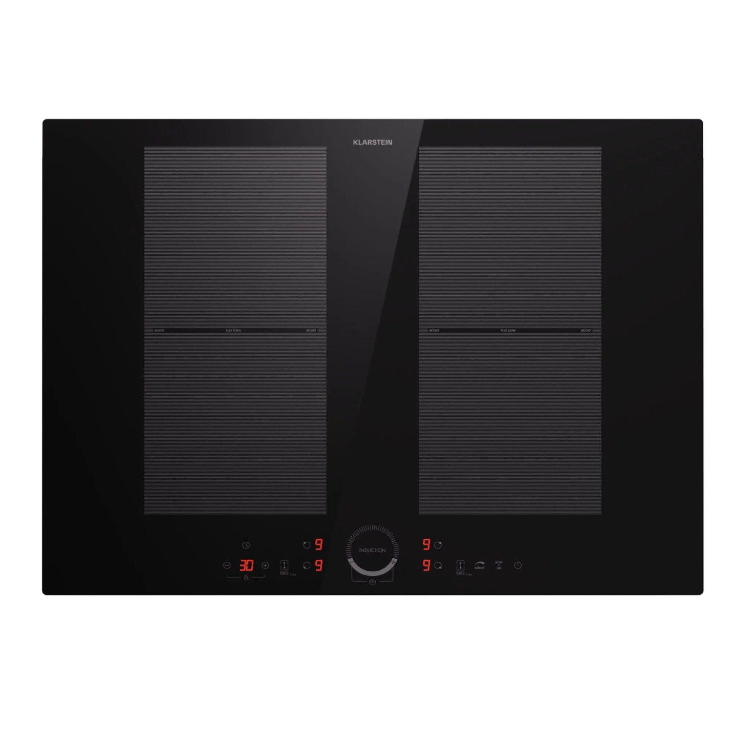 Klarstein Delicatessa 70 Flex Einbaukochfeld Induktion 4 Zonen 7000 W Glaskeramik Schwarz