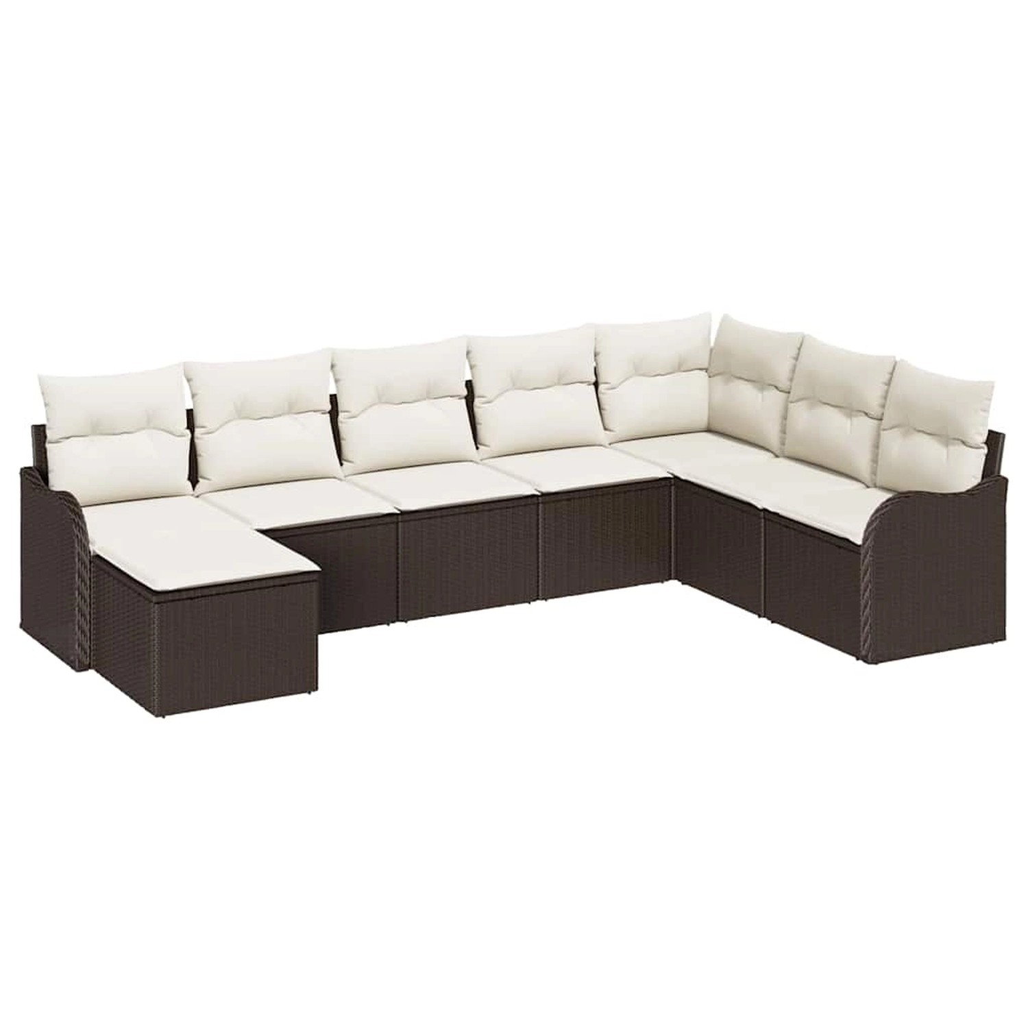 vidaXL 8-Teiliges Garten Sofa Set mit Kissen Braun Poly Rattan 3345818 günstig online kaufen