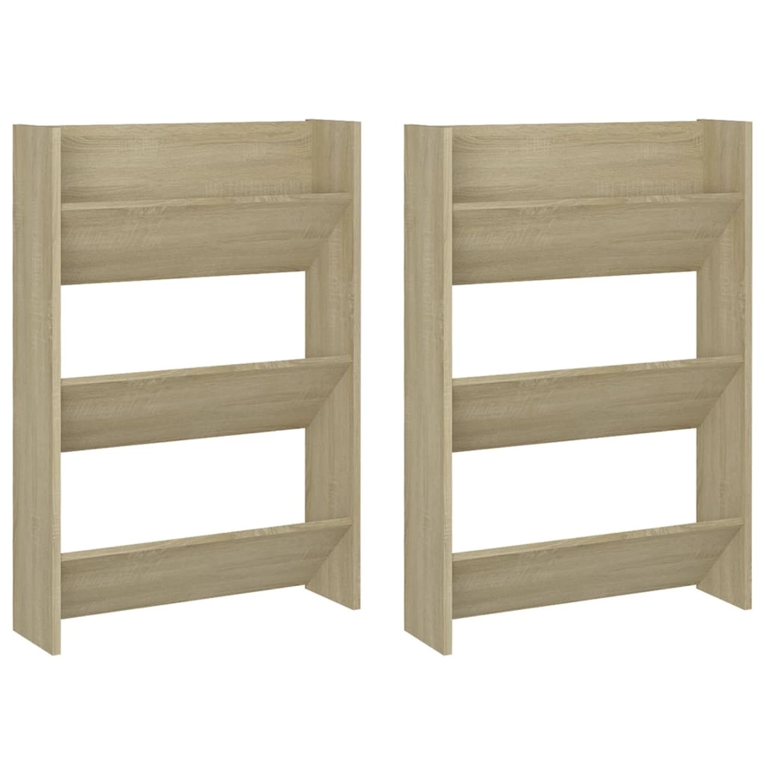 vidaXL Wand-Schuhschränke 2 Stk Sonoma-Eiche 60x18x90cm Holzwerkstoff 806766