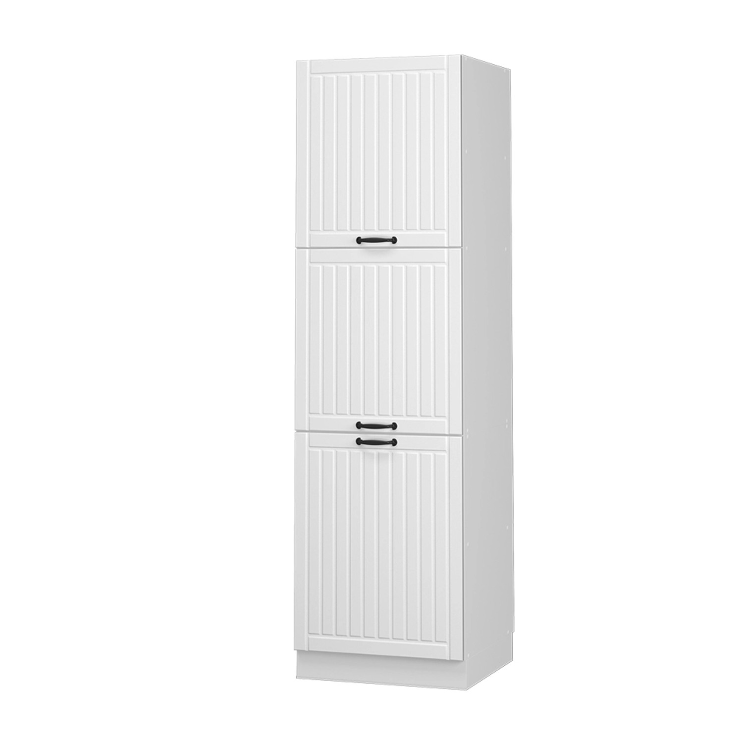 Vicco Herdumbauschrank Fame-Line Herdschrank Weiß Landhaus/Weiß 60 cm