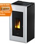 Freepoint Pelletofen Vega, Stahl weiß, 10,5 kW, mit Sichtfenster und gratis 15kg Pellets.