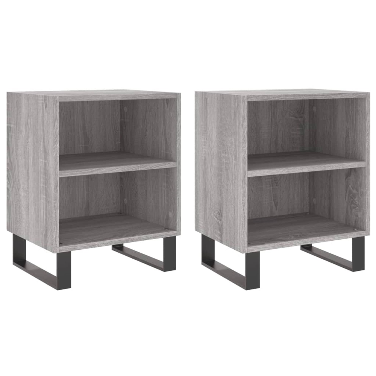 vidaXL Nachttische 2 Stk Grau Sonoma 40x30x50 cm Holzwerkstoff Modell 4 günstig online kaufen