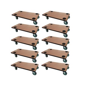 10er Set PROREGAL Transportroller mit 4 Rollen, Sperrholzplatte, Traglast 200kg für Werkstatt & Umzug.