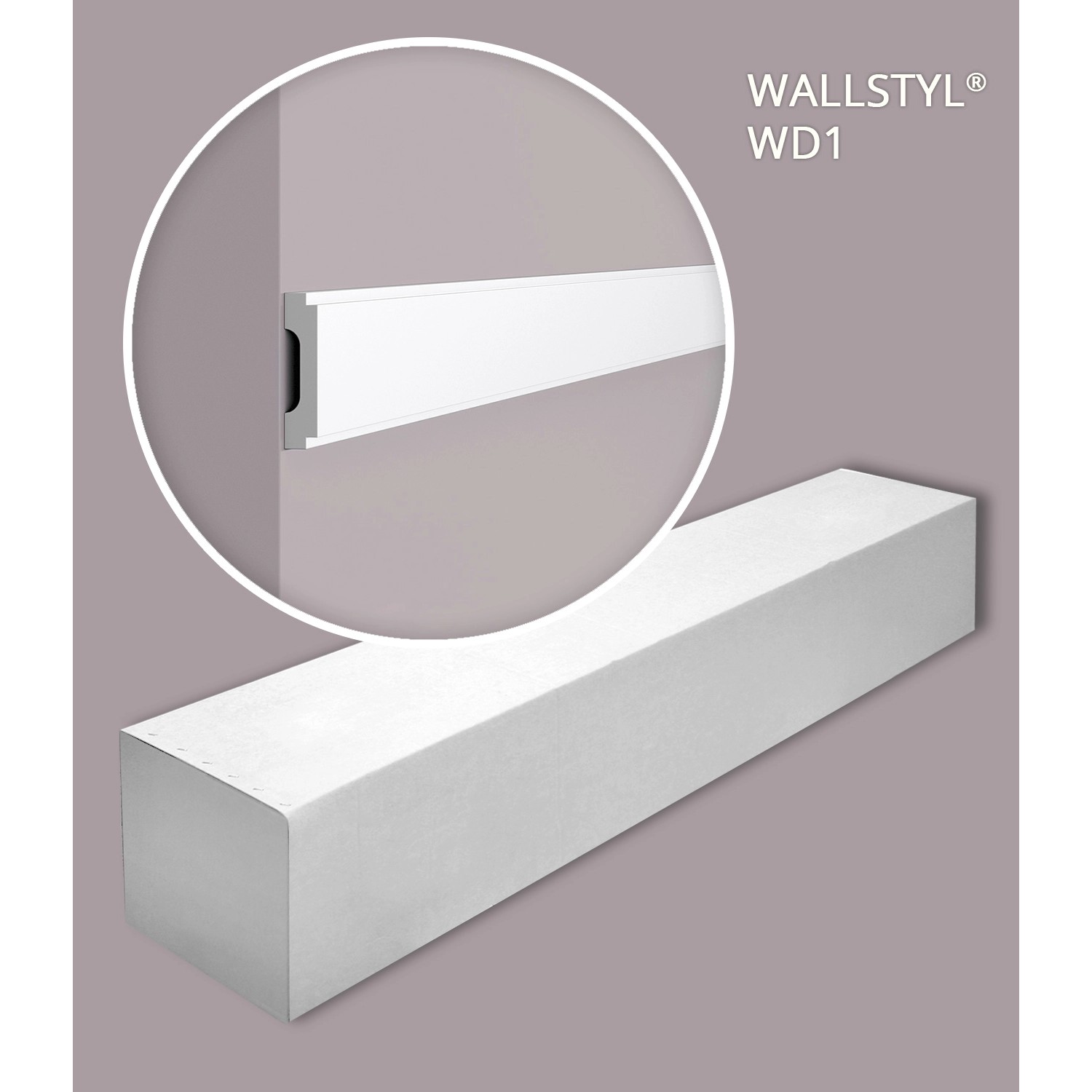 NOEL & MARQUET NMC WD1-Box WALLSTYL Wandleisten Set, 46 m, weiß.