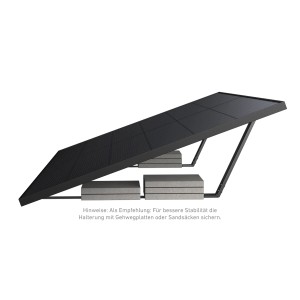 Anker Solix Solarmodulhalterung für zwei Panels, geeignet für Flachdach und Garten.