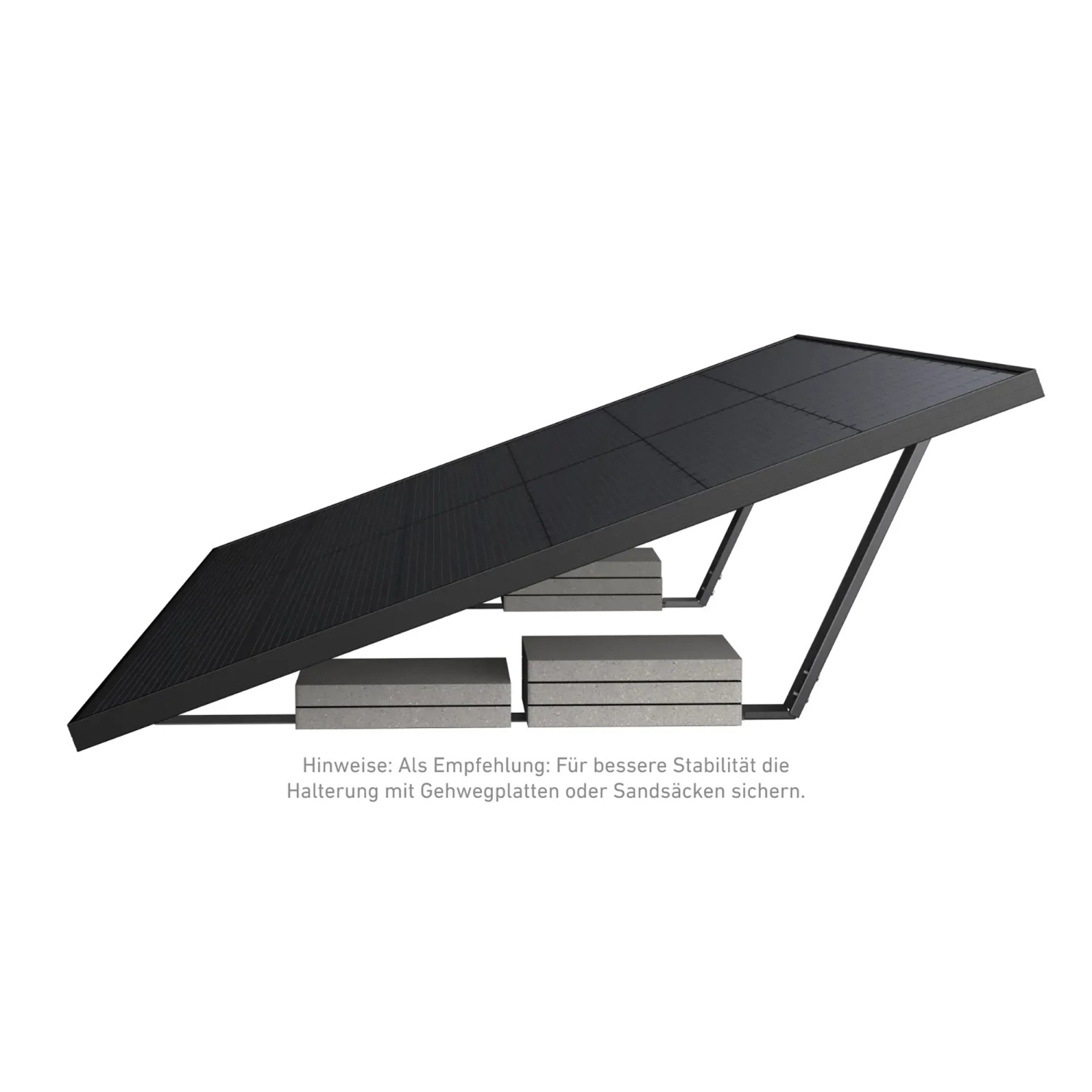 Anker Solix Solarmodulhalterung für zwei Panels, geeignet für Flachdach und Garten.