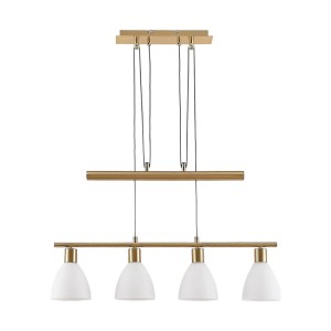 Lindby Pendelleuchte Simeon 9620356 Modern in Gold Messing aus Glas 4-flammig E14 Wohnzimmerleuchte
