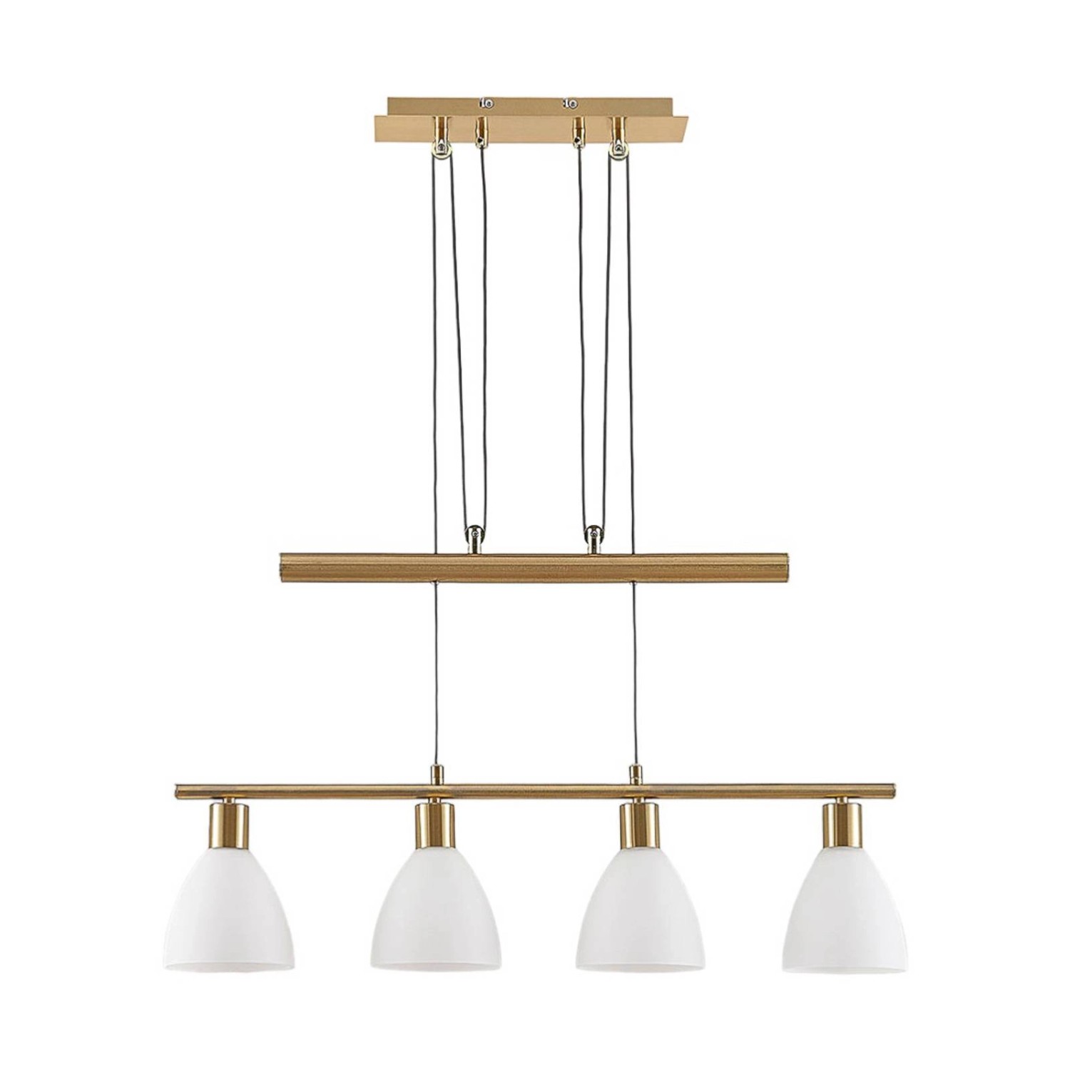 Lindby Pendelleuchte Simeon 9620356 Modern in Gold Messing aus Glas 4-flamm günstig online kaufen
