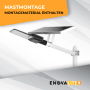 ENOVALITE LED Solar Straßenleuchte 300W mit Mastmontage und Solarmodul.