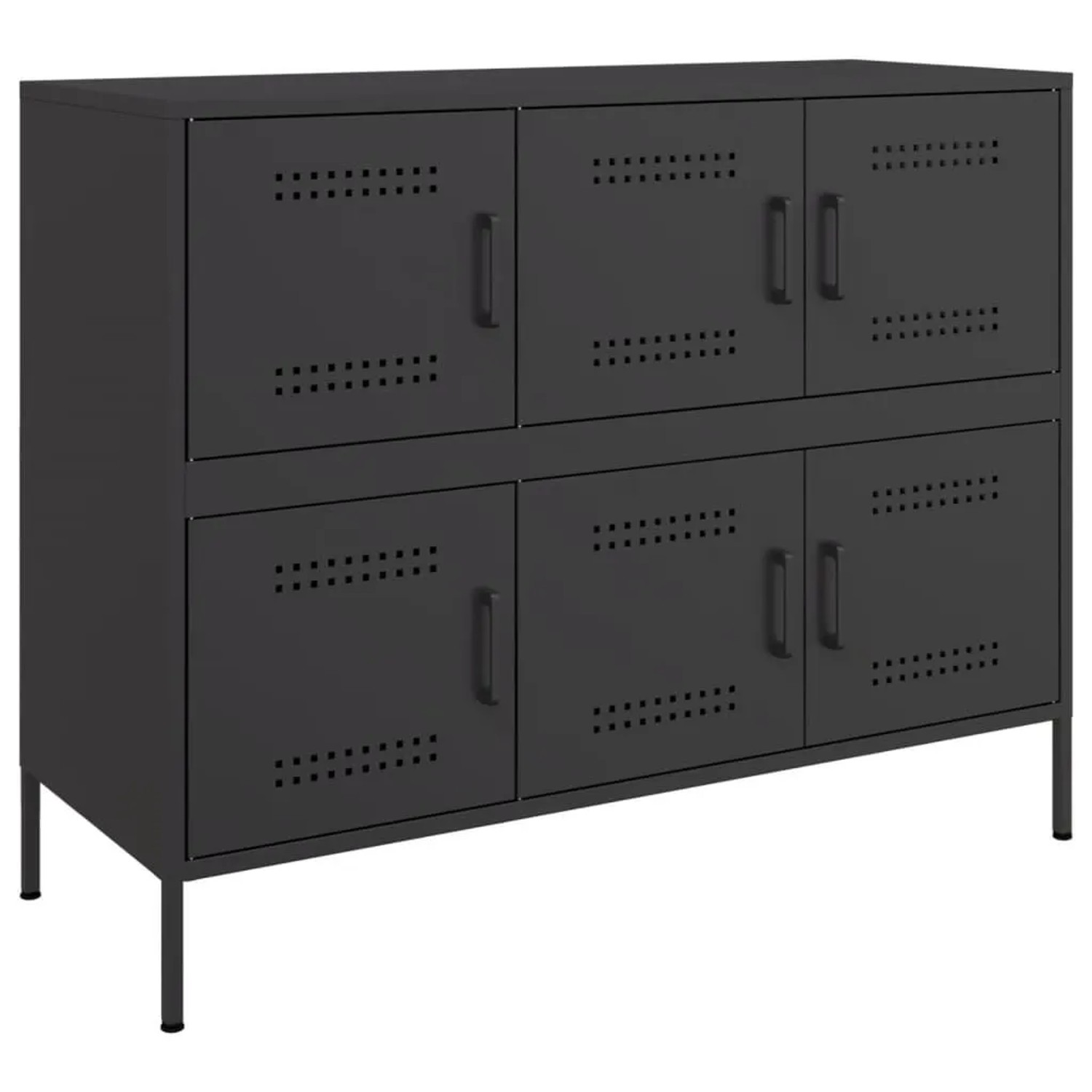 vidaXL Sideboard Schwarz 100,5x39x79 cm Stahl 843096