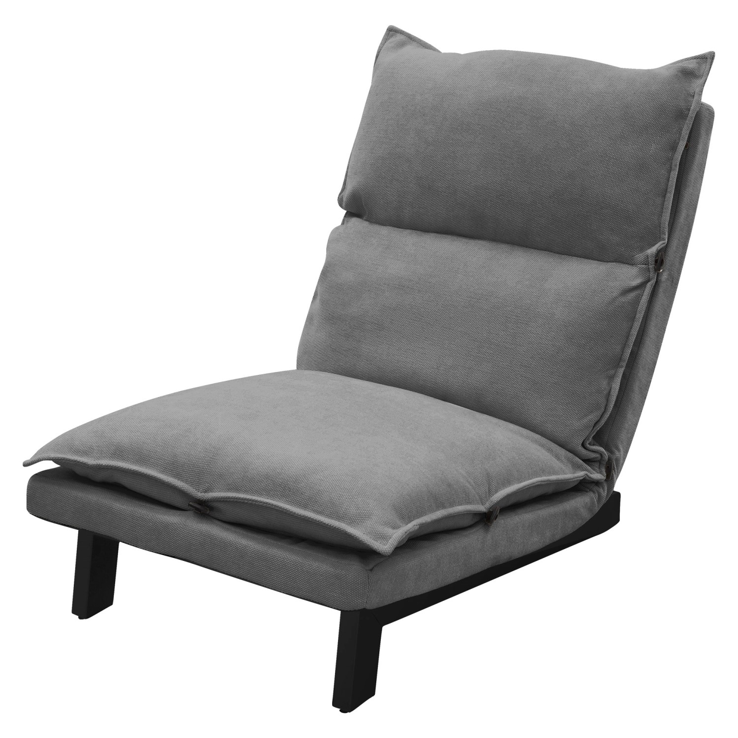 ML-Design Bodenstuhl mit Rückenlehne Grau Leinenbezug Stahlgestell günstig online kaufen