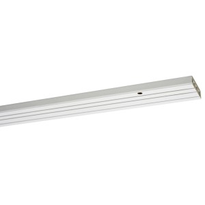 Weiße Gardinia Vorhangschiene, 3-läufig, 180 cm lang, zur Deckenmontage.