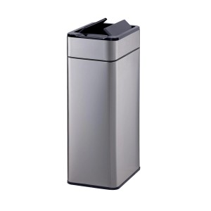 Svita SE40L Sensormülleimer Butterfly, Edelstahl, silber, mit geöffnetem Deckel.