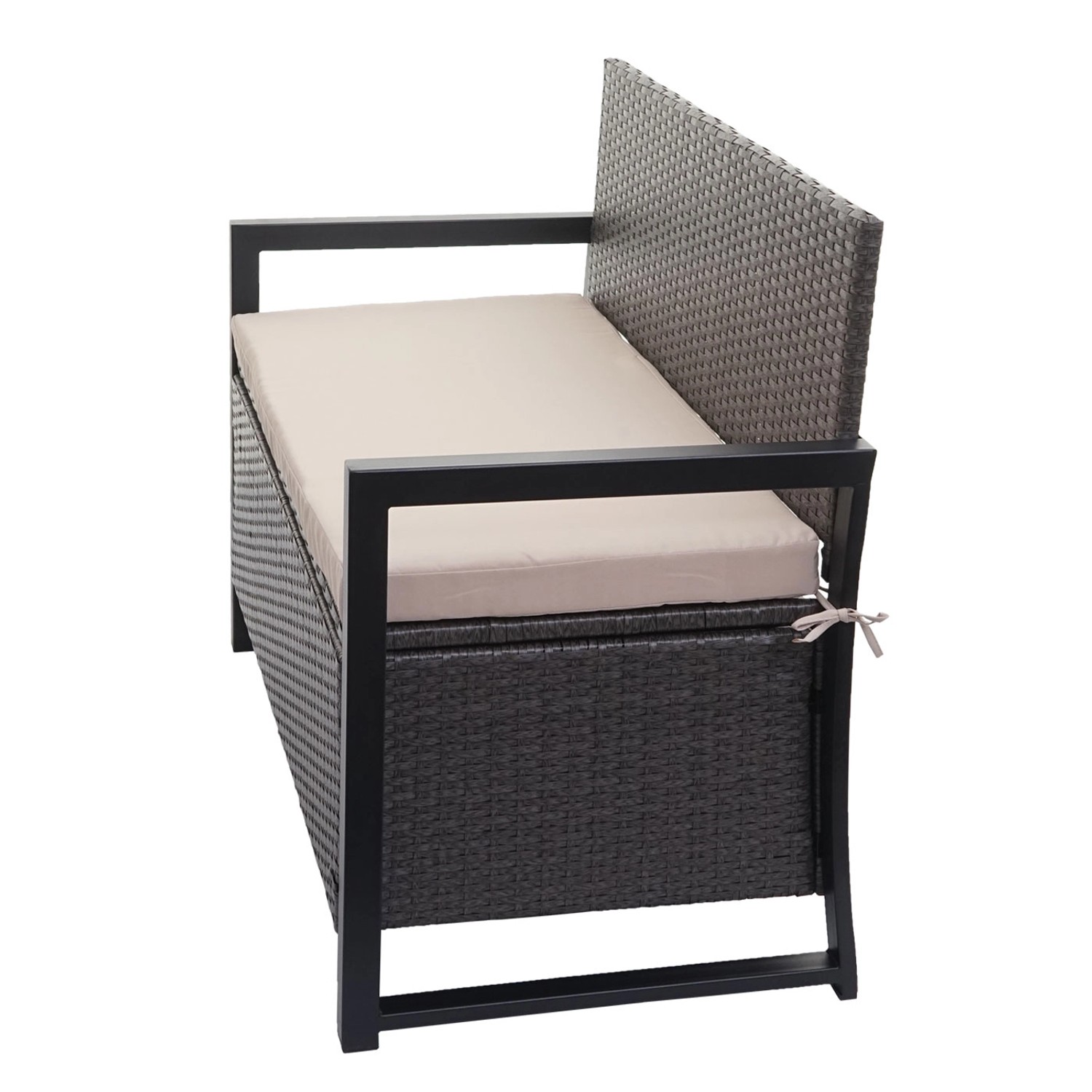 MCW Poly-Rattan 2er Sitzbank F39 Grau Kissen beige kaufen bei OBI 