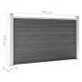 vidaXL Zaunelement Set, WPC, 699x105cm, Schwarz, Sichtschutzzaun für Garten und Terrasse.