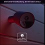 Schwarze Philips Hue Secure Kamera kabellos zur Überwachung von Innen- und Außenbereichen.