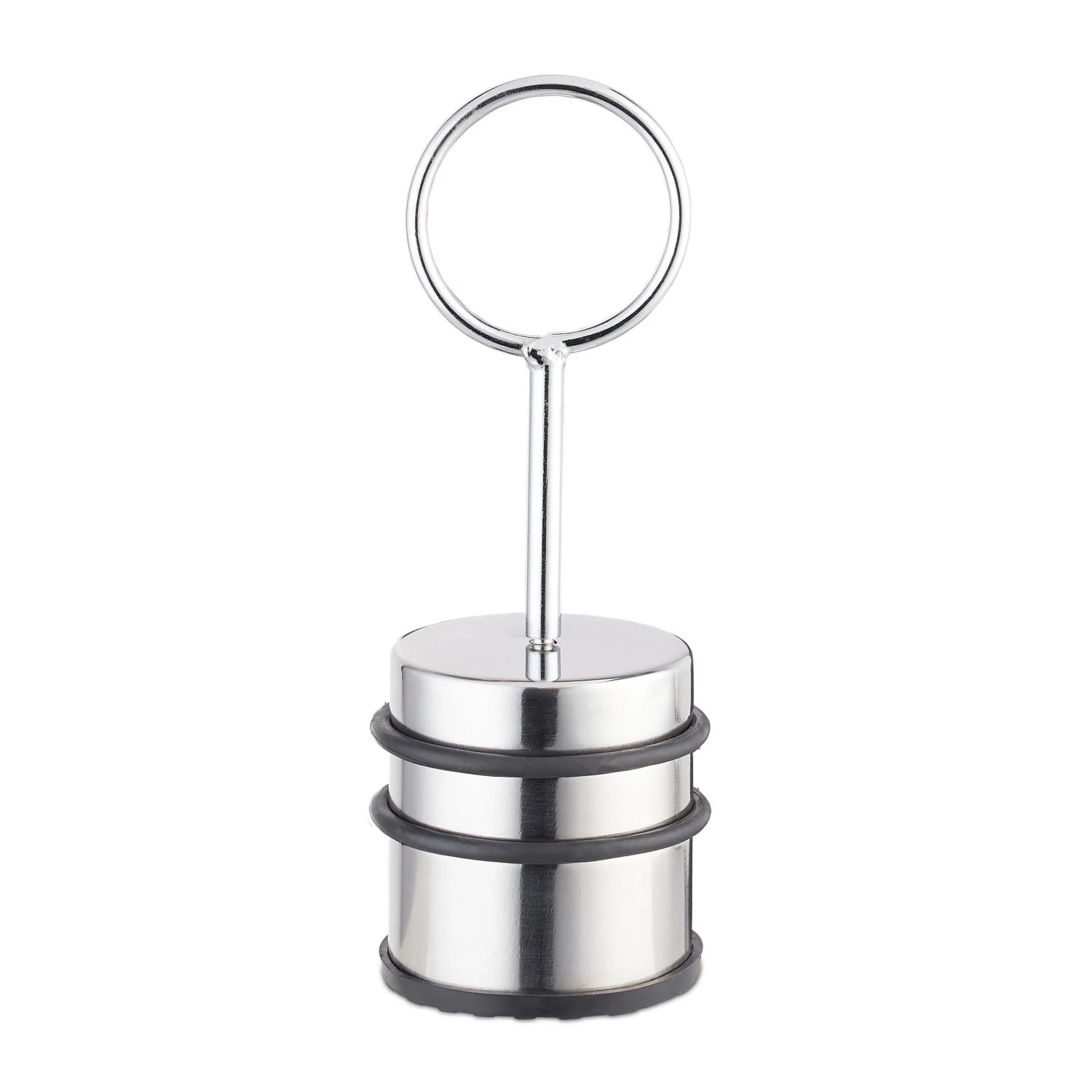 Relaxdays Türstopper Edelstahl Silber mit Griff Rutschfest Schwer 20,5 cm x 7,5 cm 1,2 kg