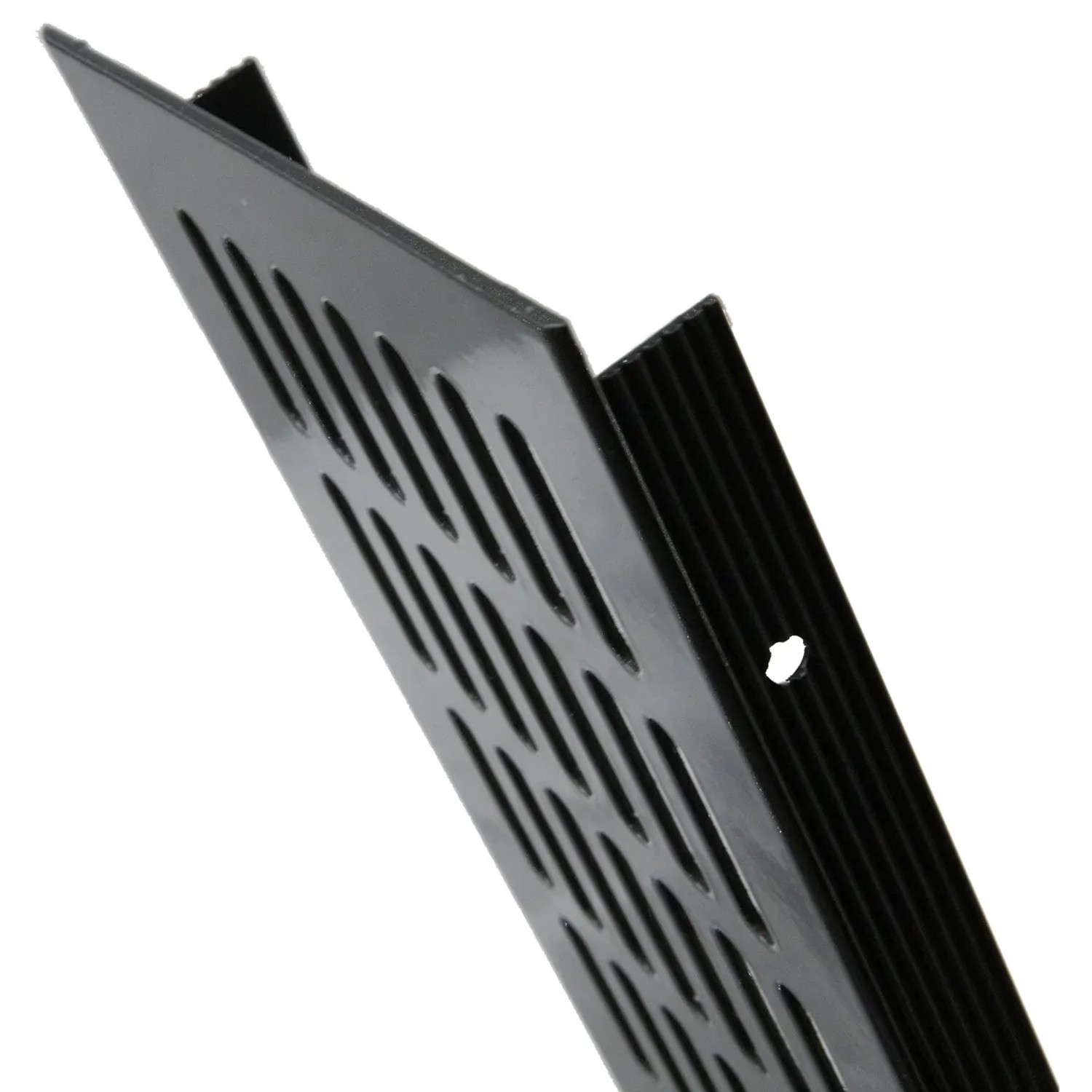 Anthrazitfarbenes MS Beschläge Lüftungsgitter aus Aluminium, 100x1000mm, für Heizkörperverkleidung.