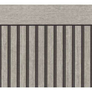 A.S. Creation Vliestapete Wallpanel in Grau-Schwarz mit 3D Holzoptik für Wandgestaltung.