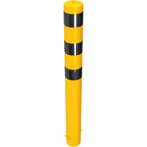Schake Absperrpoller, gelb-schwarz, zum Einbetonieren, Ø 152 mm, 1500 mm hoch.