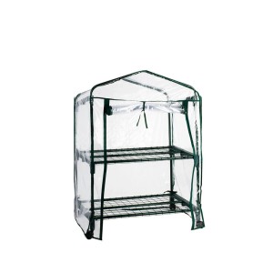 Transparentes KARAT Gewächshaus Casabella mit 2 Regalböden und robustem Stahlgestell.