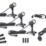 Oase LunAqua Connect S 3er-Set: Teichbeleuchtung mit 3 Spots, Erdspießen, Verteiler und Netzteil.
