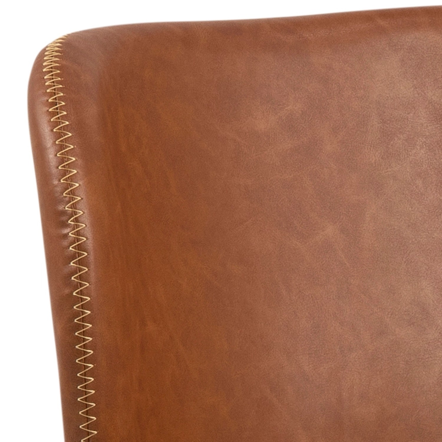 Detailaufnahme: Brauner ebuy24 Bali Esszimmerstuhl mit Ziernähten.