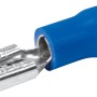 Blaue Flachsteckhülse, 2,5 mm Ø, für einfache Kabelverbindungen.