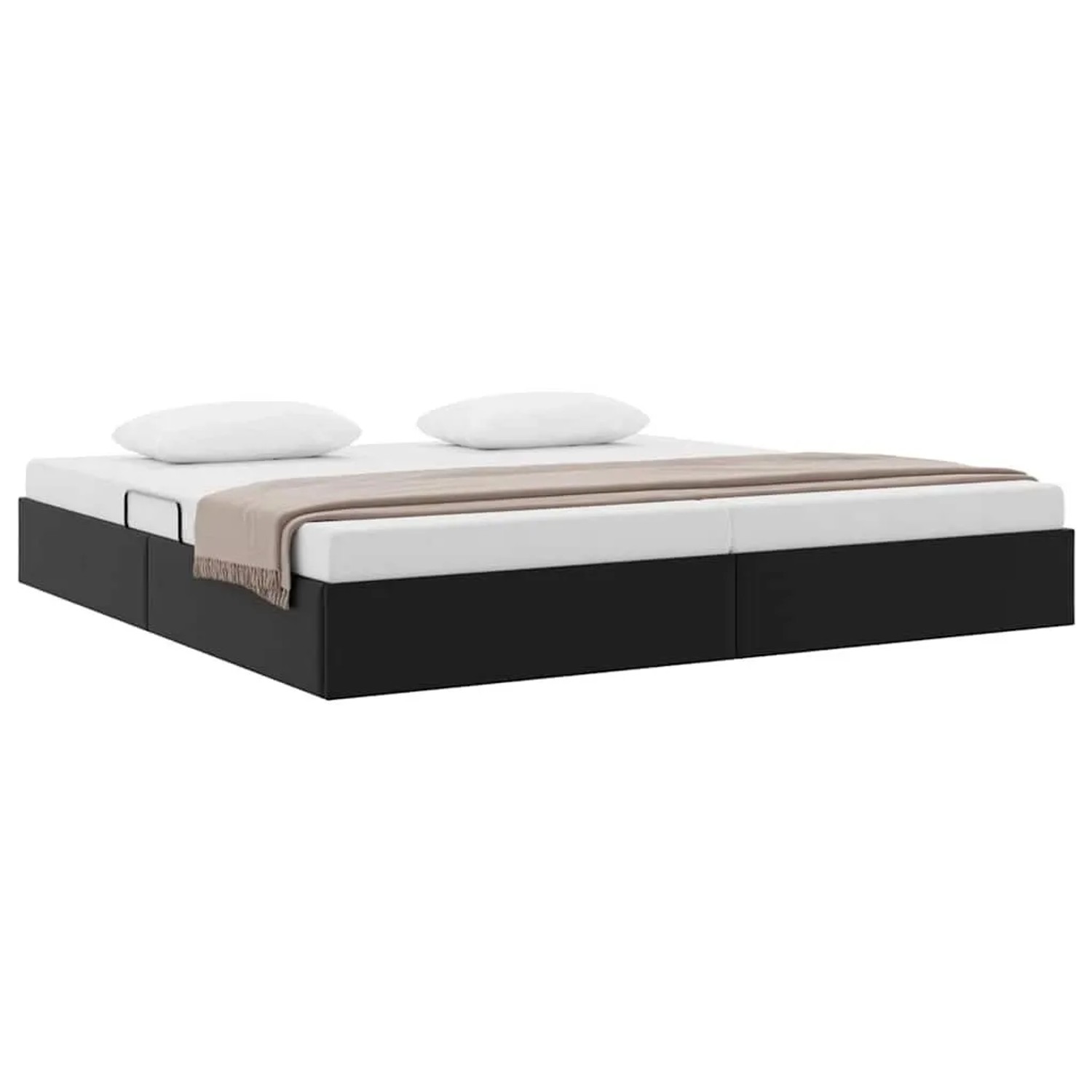 vidaXL Aufbewahrungsbett mit Kopfteil Schwarz 200 x 200 cm Kunstleder 3369961