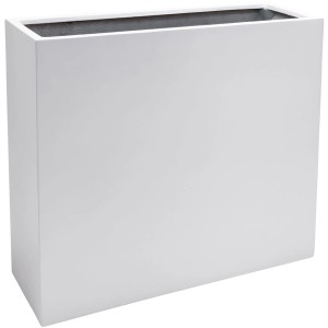 Weißer Vivanno Pflanzkübel Elemento, 88x30x75 cm, aus Fiberglas. Ideal für Garten und Terrasse.