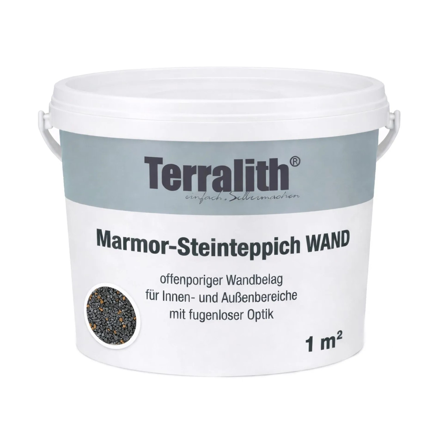 Terralith Metallic Steinteppich Wand Metallic Mix 307 für 1 m²