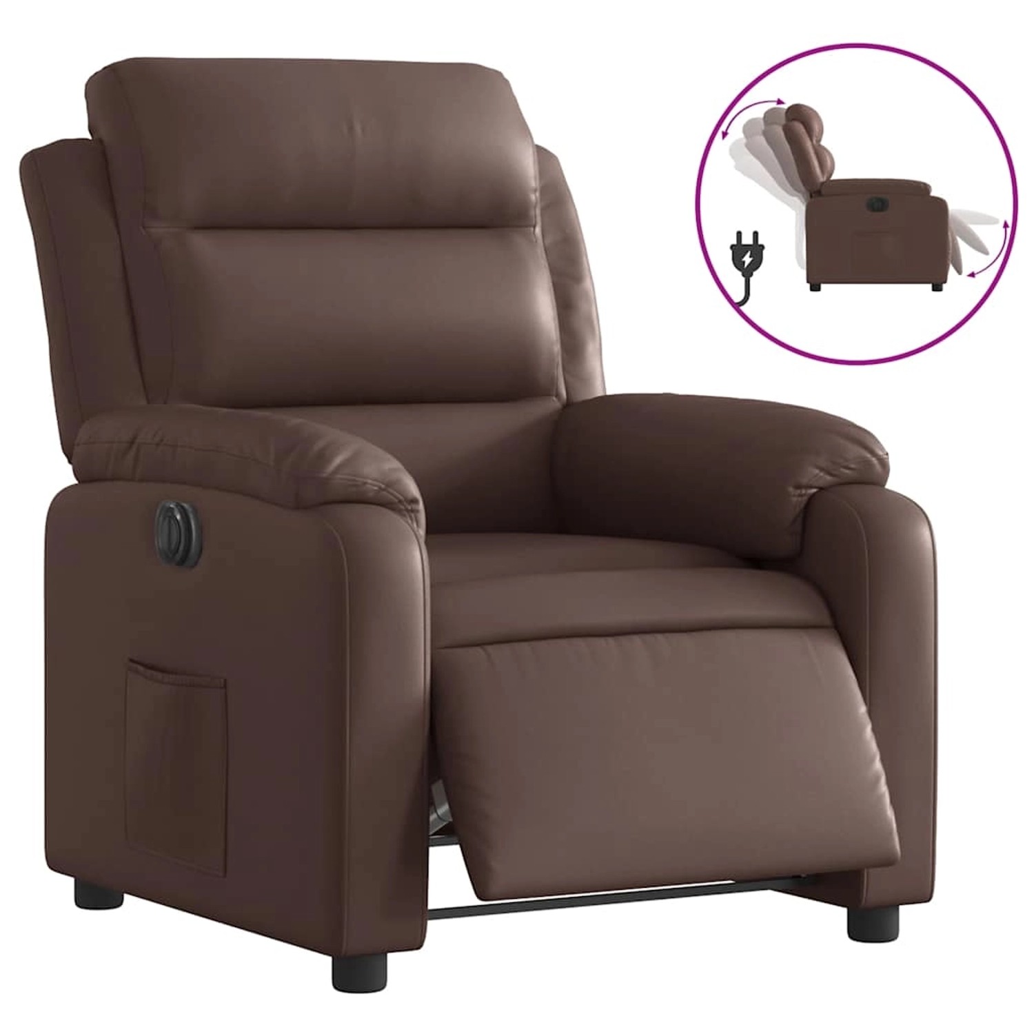 vidaXL Elektrischer Relaxsessel Braun Kunstleder 3205030 günstig online kaufen