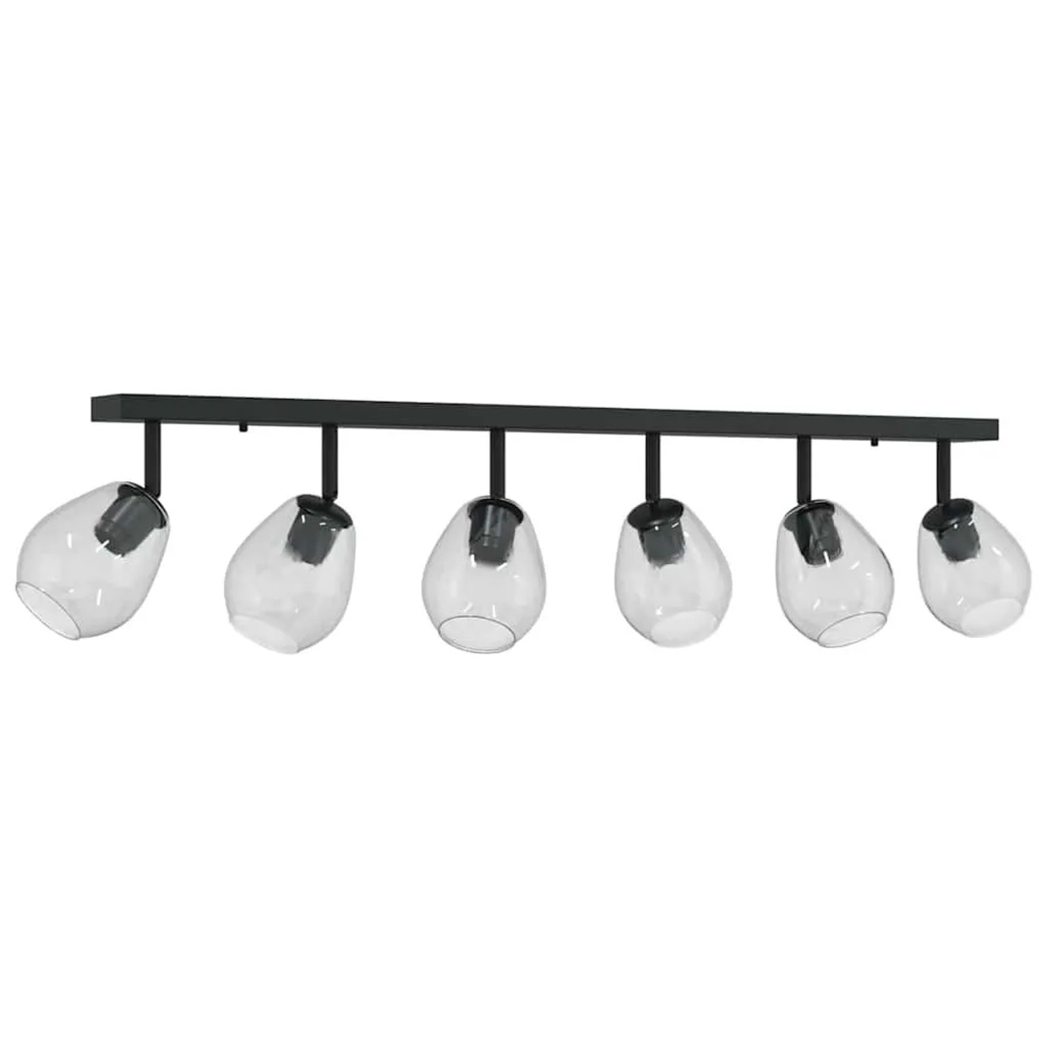 vidaXL Deckenstrahler Schwarz 110,5 x 13 x 26 cm Glas und Metall 42001222