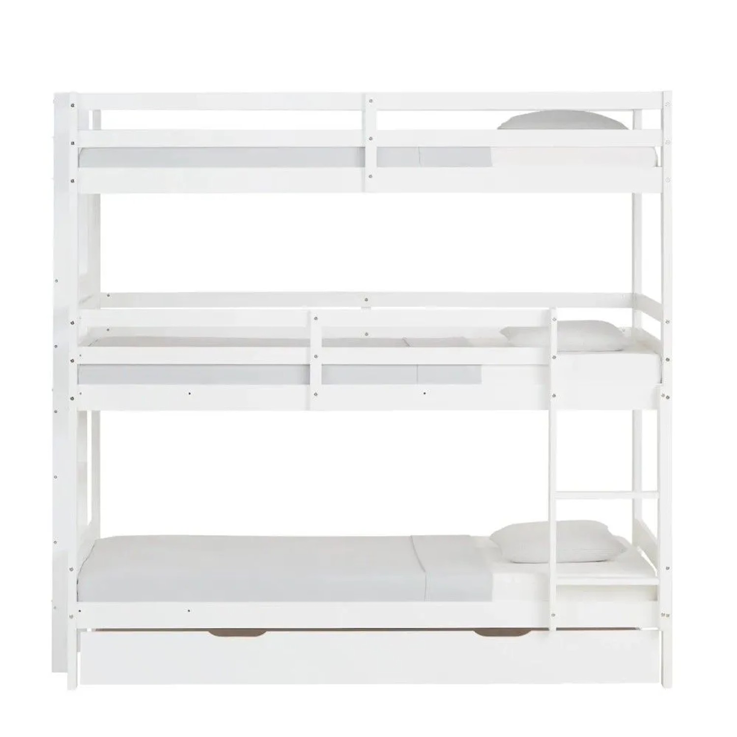Homestyle4u Etagenbett mit Matratzen 90x200 cm Kinderbett Dreifachbett Hochbett Bettkasten_7