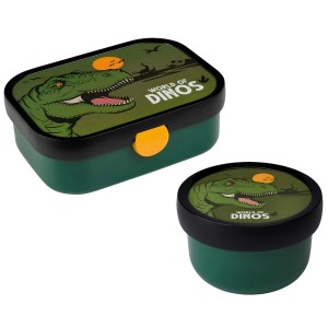 Mepal Campus Bentobox und Obstbox Dino, grünes Pausen-Set für Kinder.