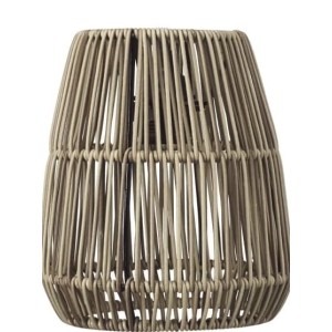 PR Home Saigon Lampenschirm aus Rattan, grau-beige, für E27 Pendelleuchte, 18cm.