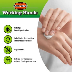 O'Keeffe's Working Hands Handcreme, 96g: Handpflege für trockene, rissige Hände.