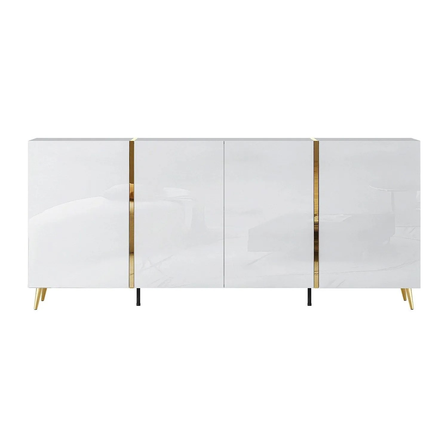 Vente-unique Sideboard Marzialo Weiß  Goldfarben 199.3 cm